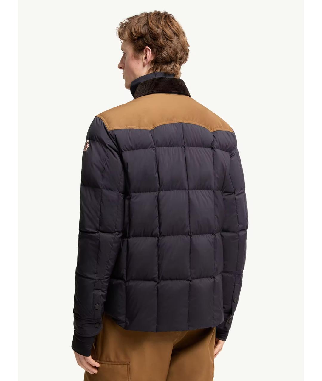 MONCLER Синий полиамидовый пуховик, фото 4