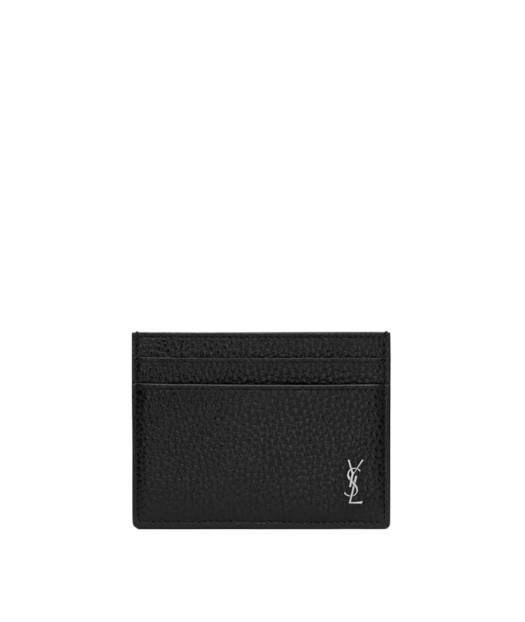 SAINT LAURENT Черный кожаный кардхолдер, фото 1
