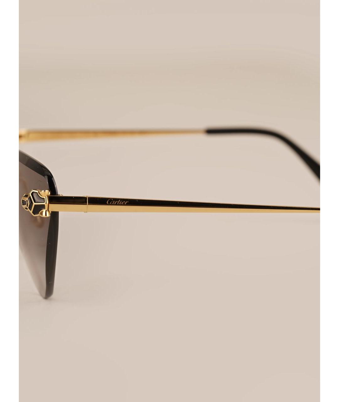CARTIER Золотые металлические солнцезащитные очки, фото 8