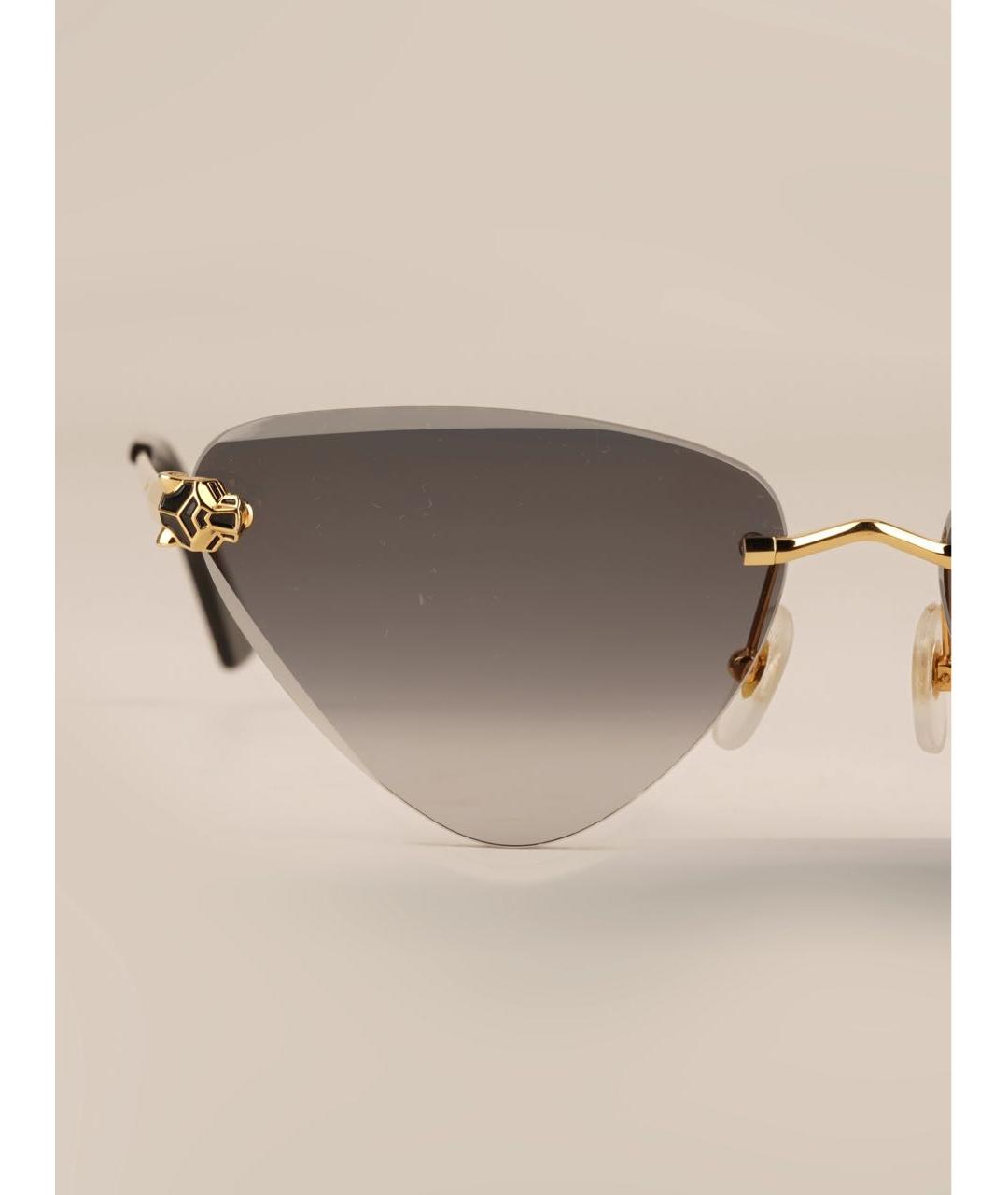 CARTIER Золотые металлические солнцезащитные очки, фото 3