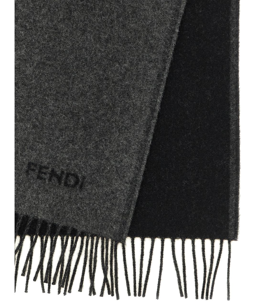 FENDI Серый кашемировый шарф, фото 3