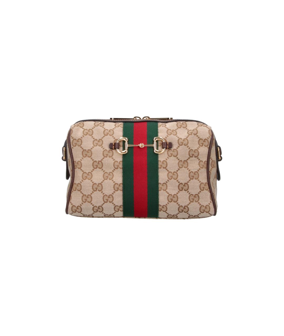 GUCCI Бежевая сумка через плечо из канвы, фото 6