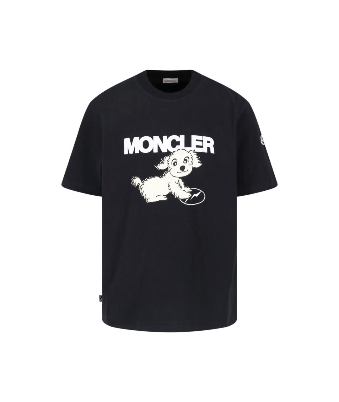 MONCLER Черная хлопковая футболка, фото 1