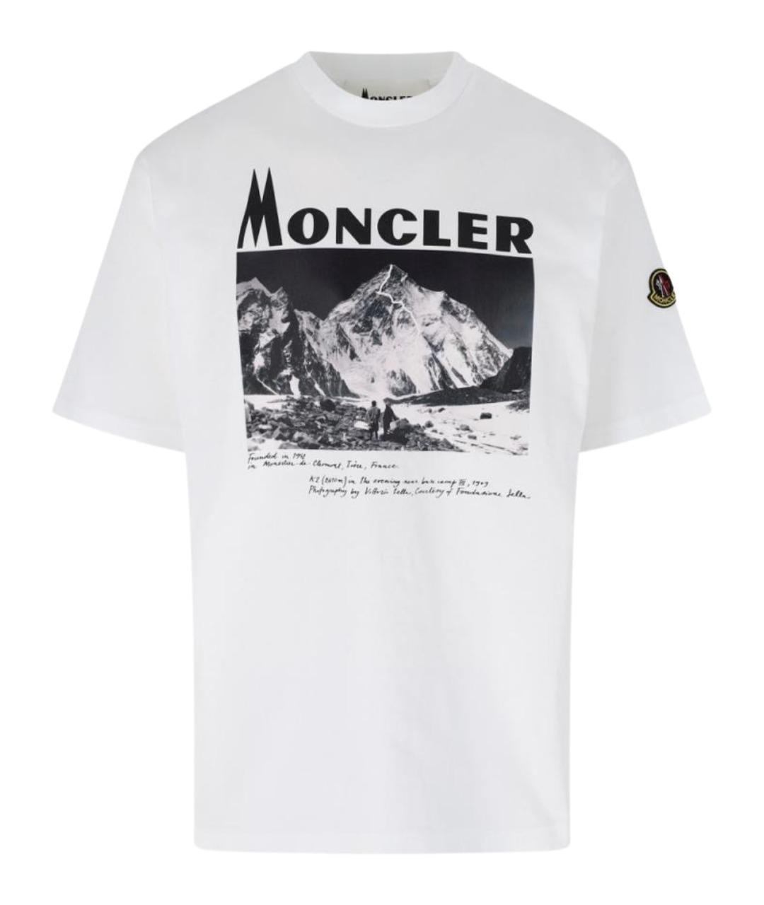 MONCLER Белая хлопковая футболка, фото 1