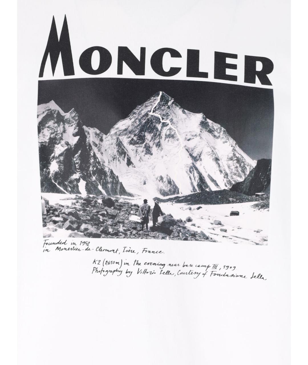 MONCLER Белая хлопковая футболка, фото 3