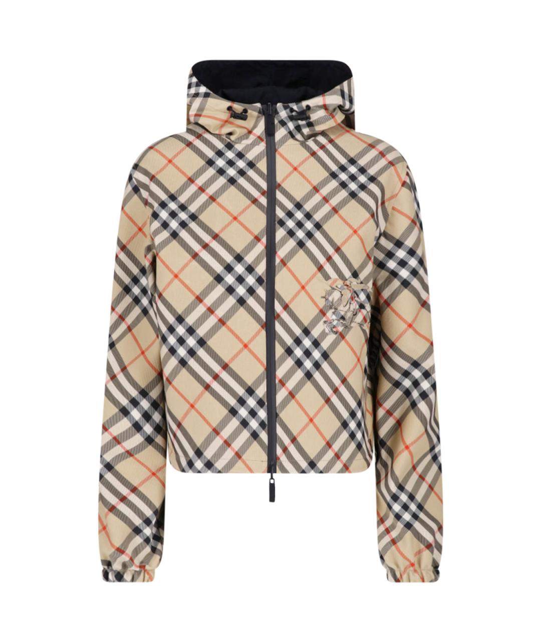 BURBERRY Бежевая полиэстеровая куртка, фото 6