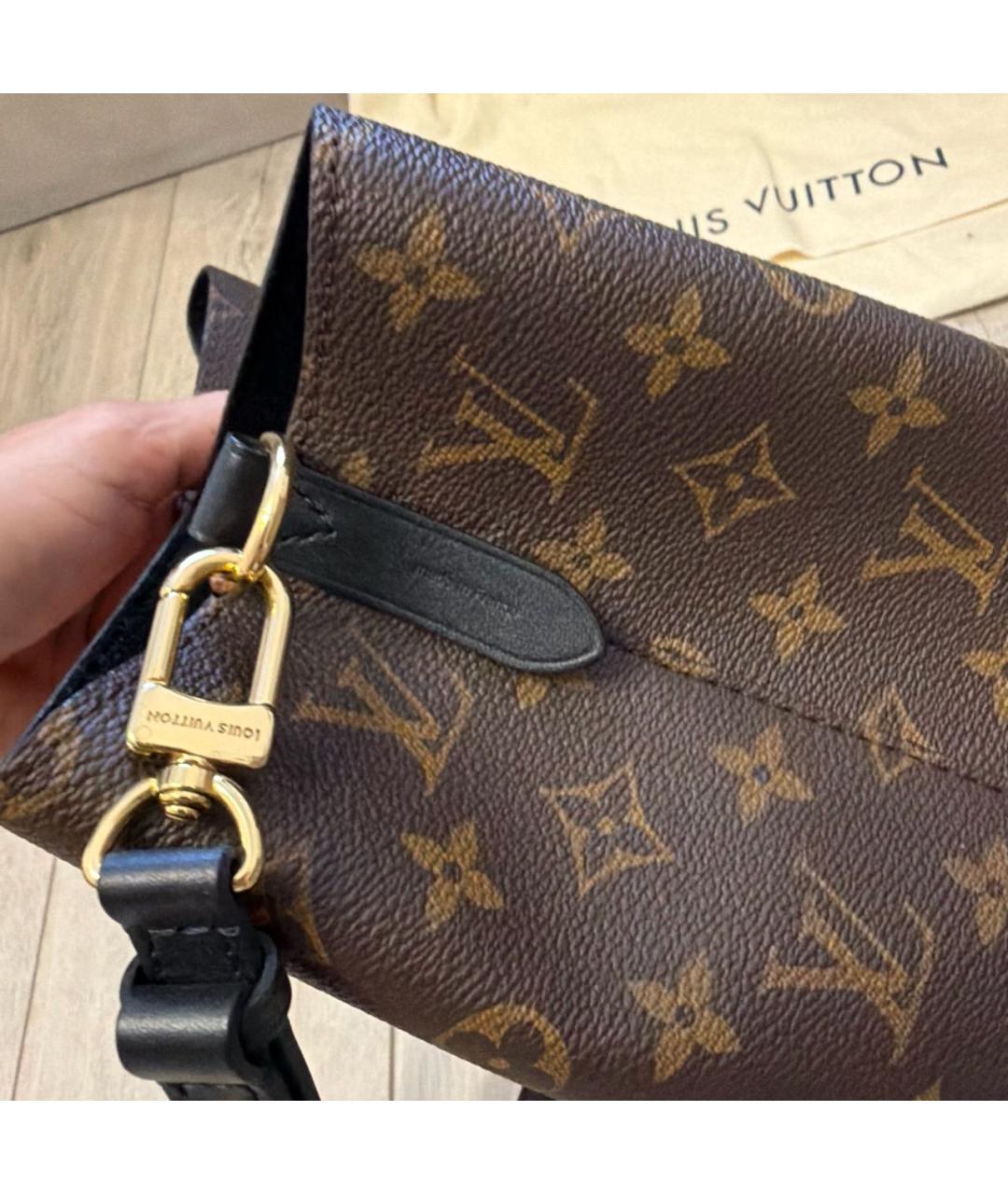 LOUIS VUITTON Коричневая сумка с короткими ручками из канвы, фото 7