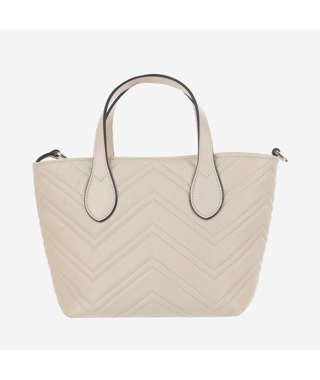 GUCCI Бежевая кожаная сумка тоут, фото 3