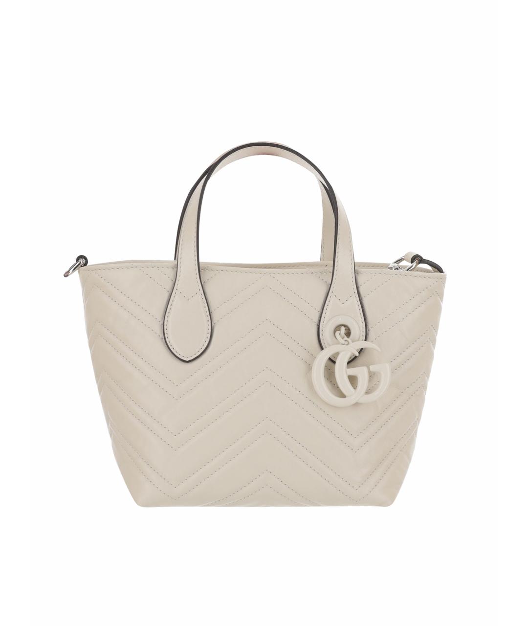 GUCCI Бежевая кожаная сумка тоут, фото 1