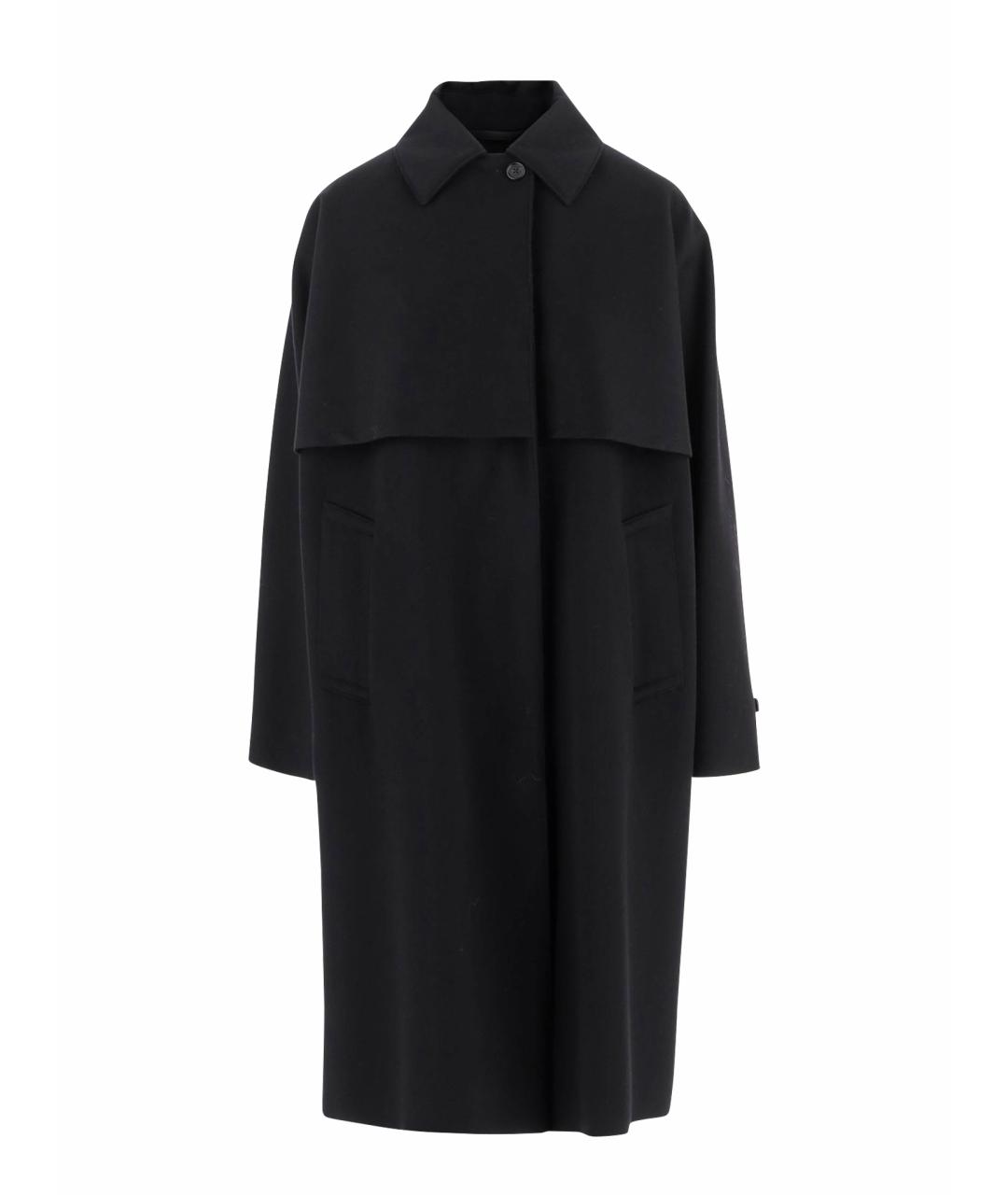 JIL SANDER Черное шерстяное пальто, фото 1