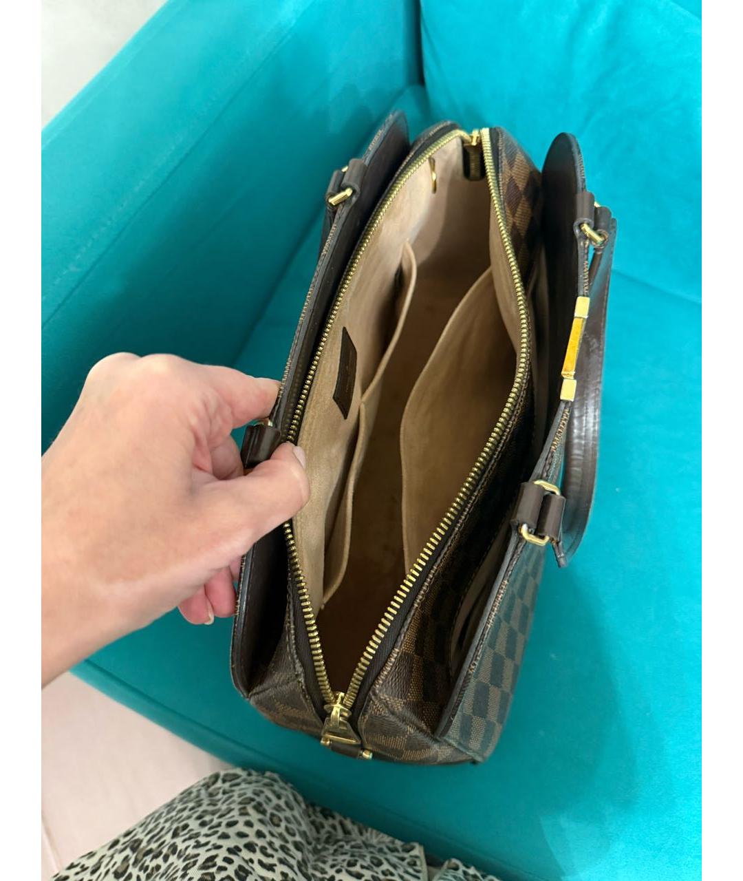 LOUIS VUITTON Коричневая сумка с короткими ручками из канвы, фото 4