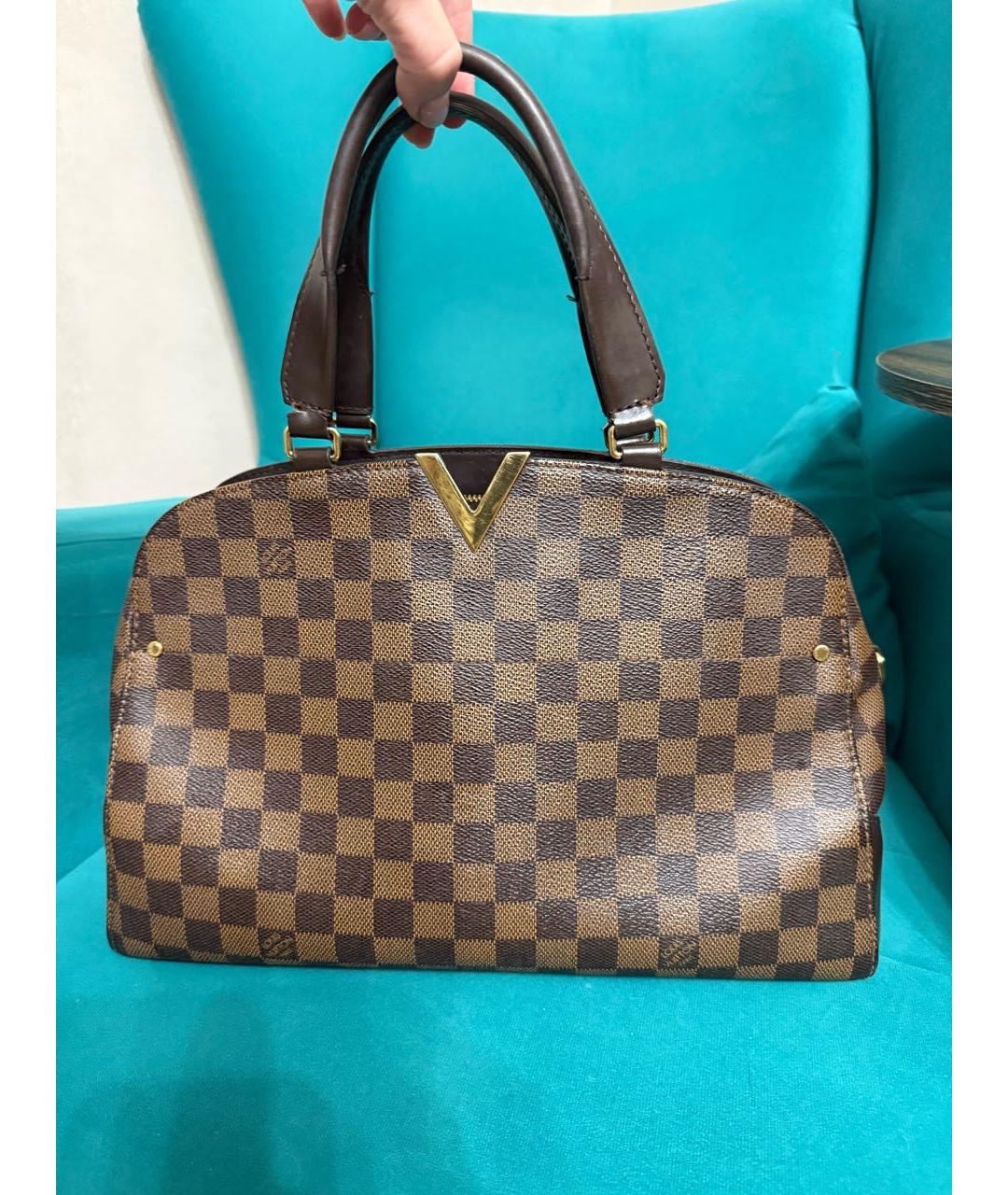LOUIS VUITTON Коричневая сумка с короткими ручками из канвы, фото 3