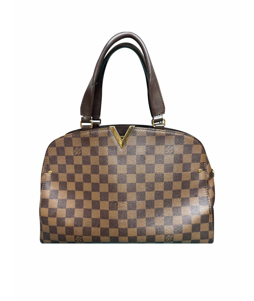 LOUIS VUITTON Коричневая сумка с короткими ручками из канвы, фото 1