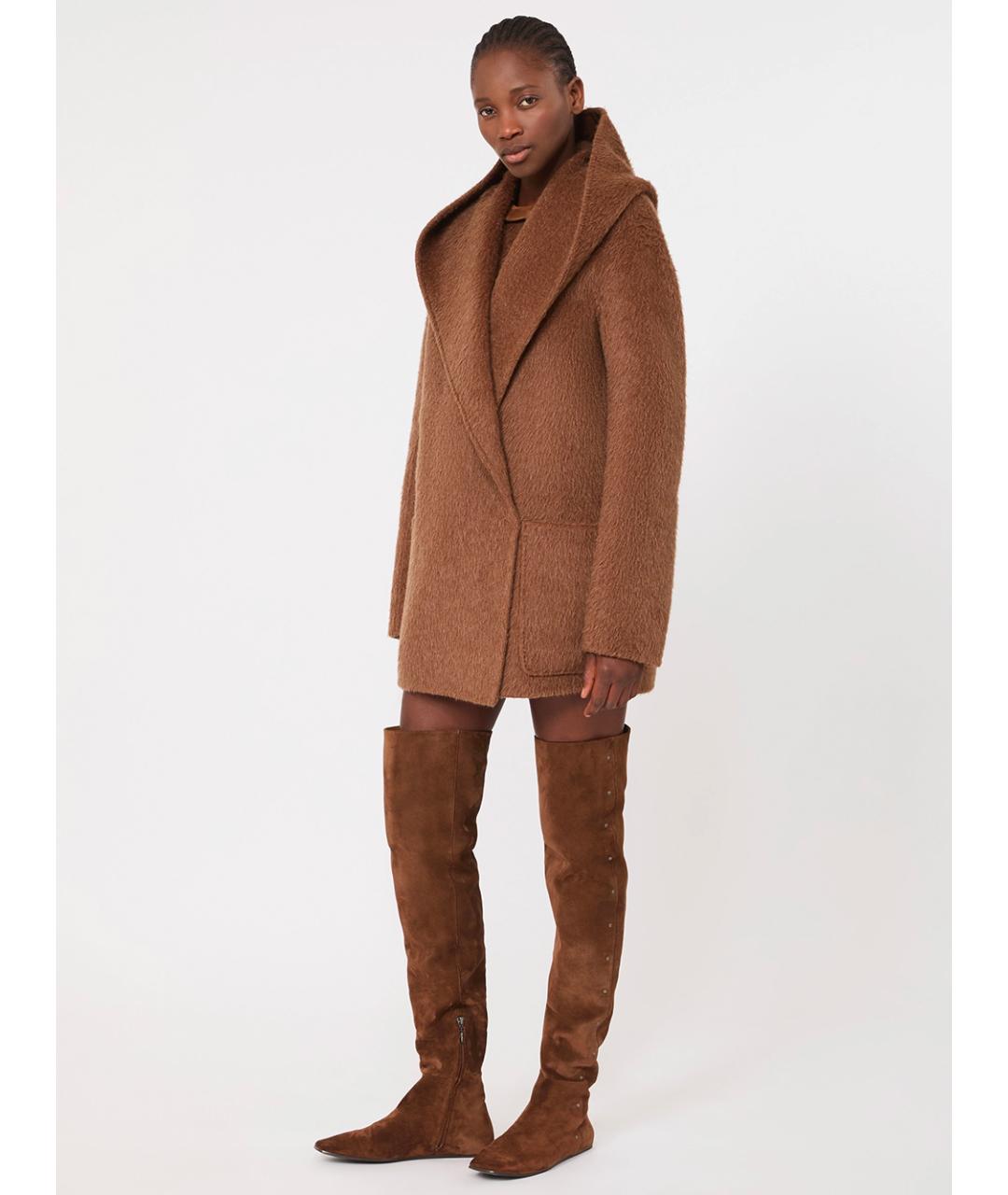 MAX MARA Коричневое шерстяное пальто, фото 2