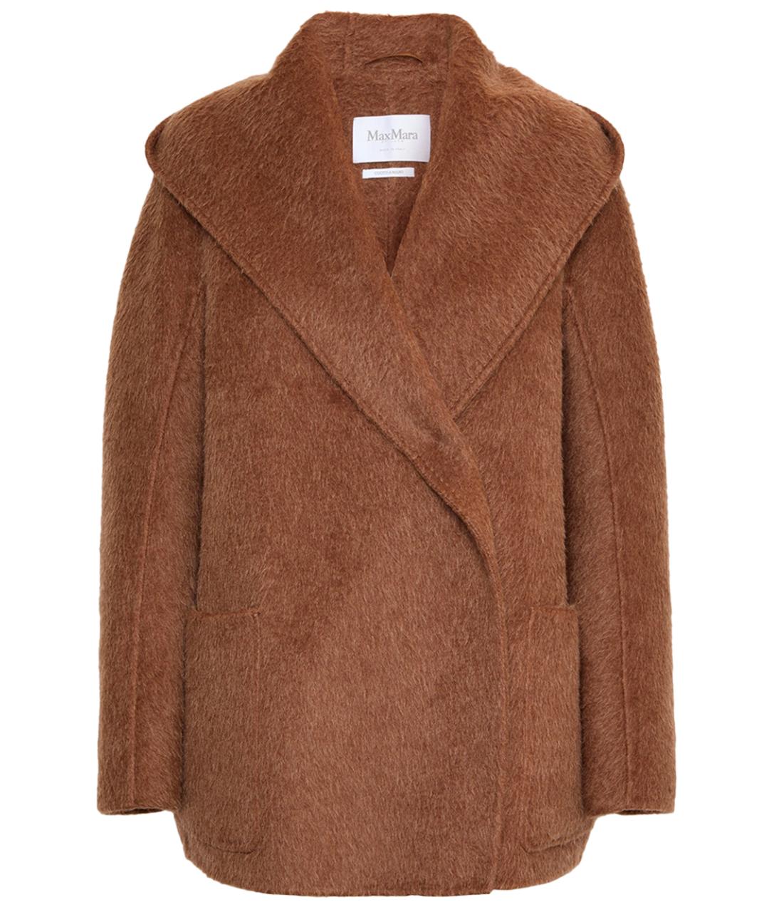 MAX MARA Коричневое шерстяное пальто, фото 1