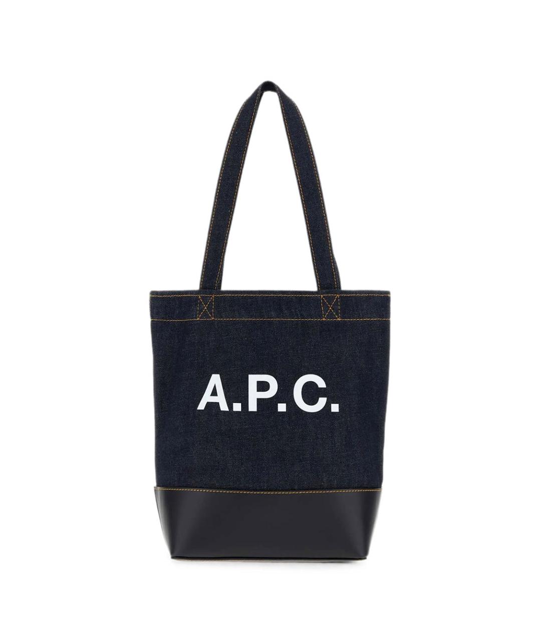 A.P.C. Синяя хлопковая сумка тоут, фото 1