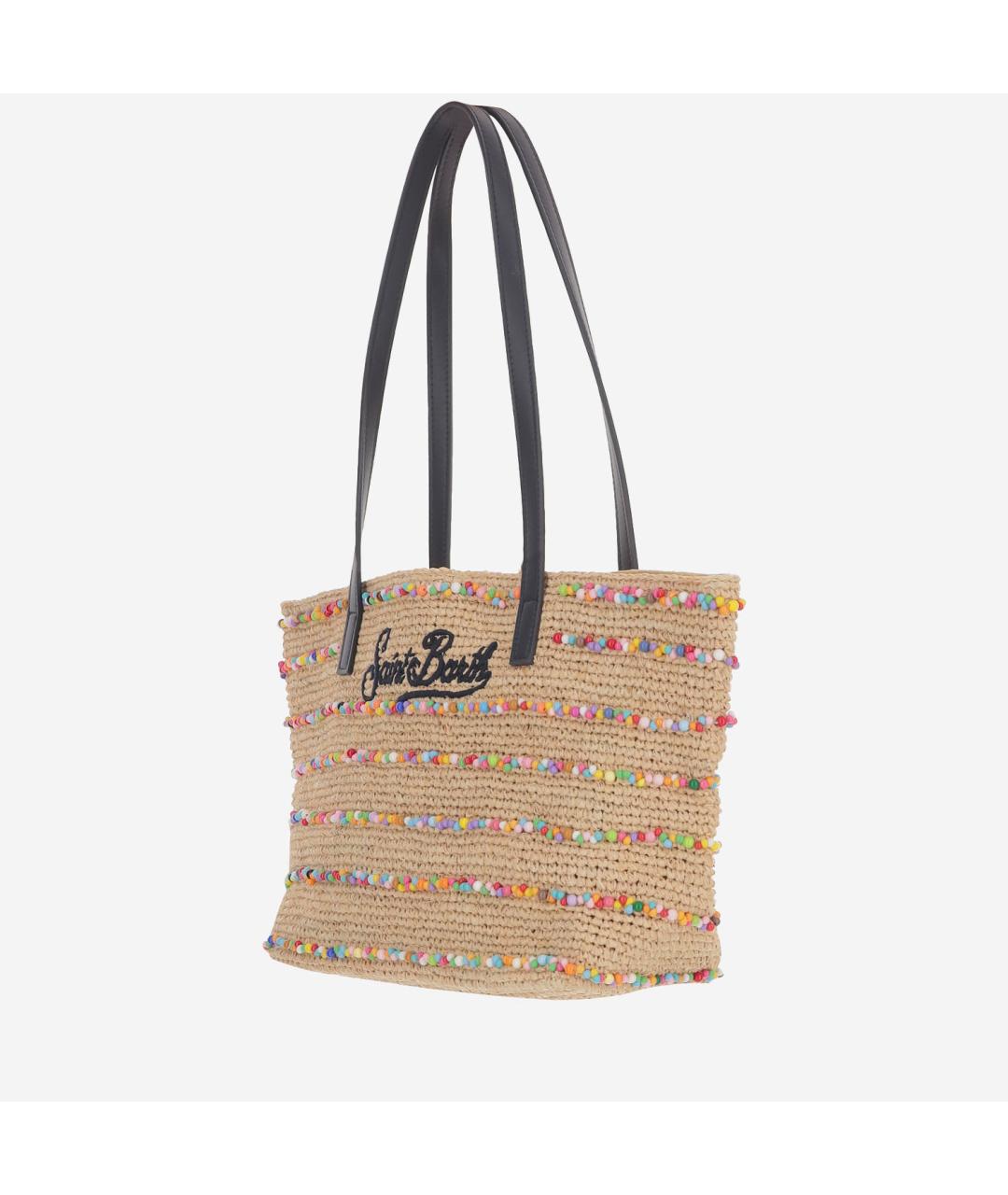 MC2 SAINT BARTH Бежевая плетеная сумка тоут, фото 2