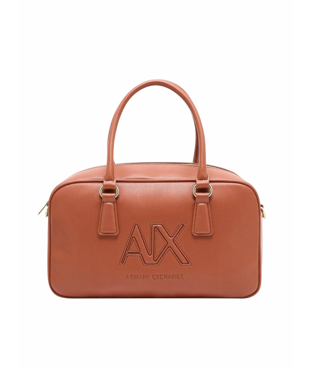 ARMANI EXCHANGE Коричневая сумка с короткими ручками из искусственной кожи, фото 1