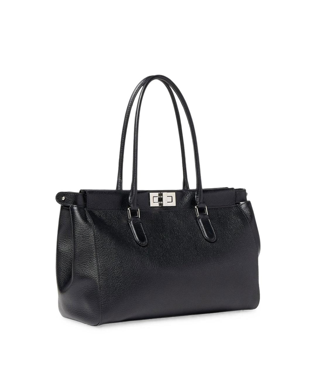 FENDI Черная кожаная сумка тоут, фото 3