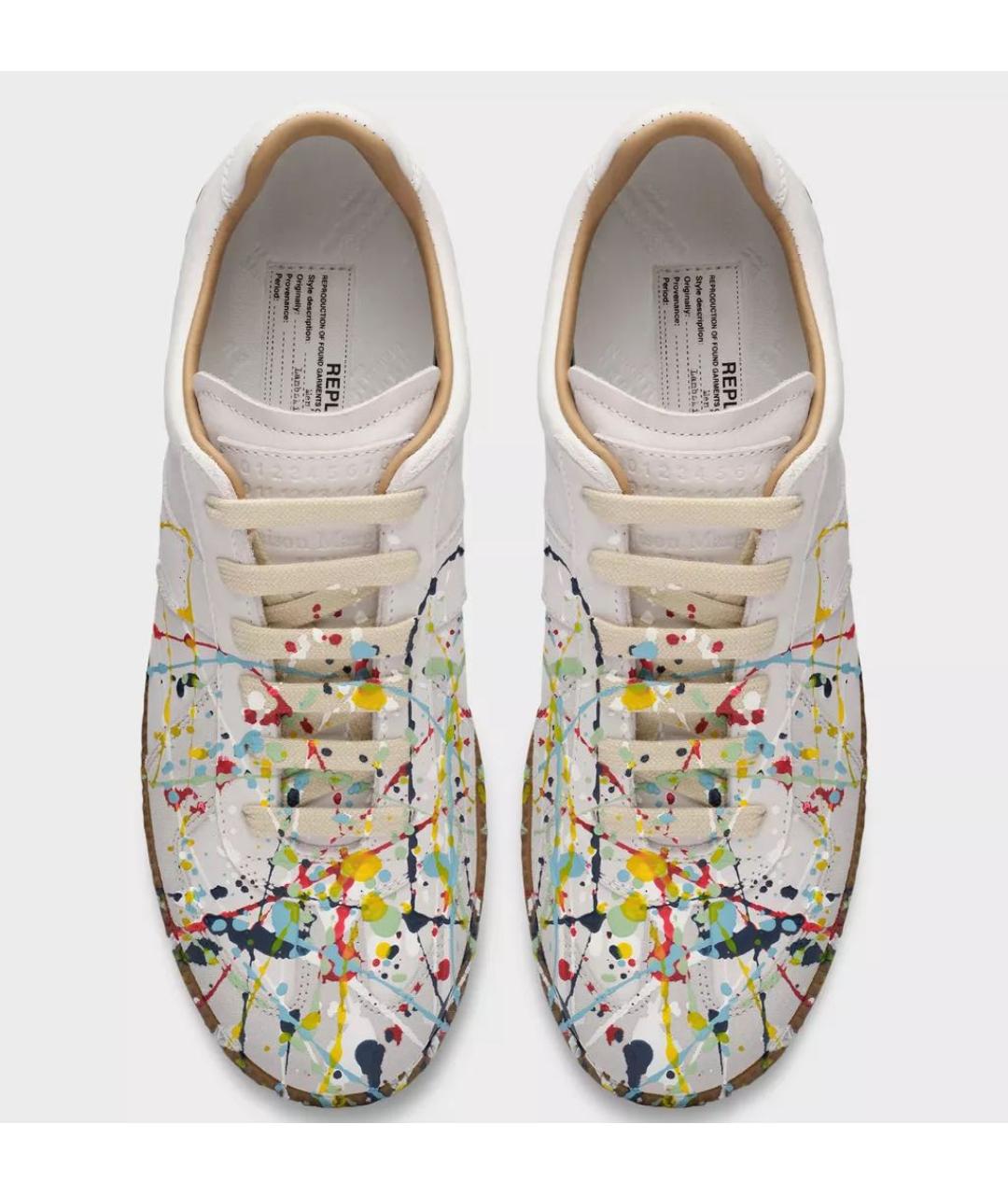 MAISON MARGIELA Мульти кожаные низкие кроссовки / кеды, фото 2