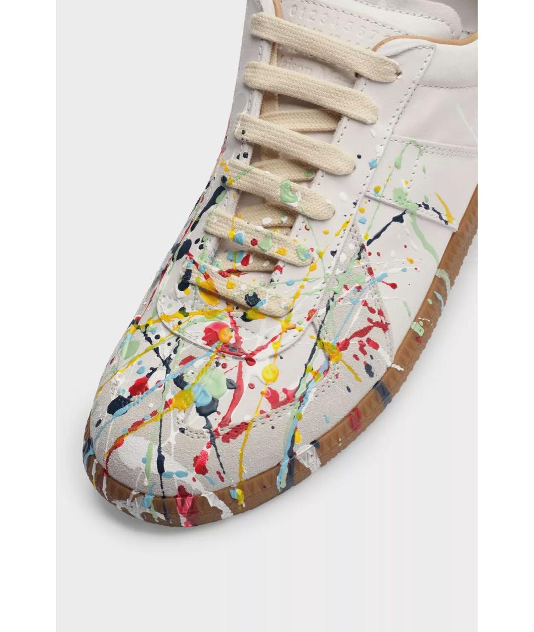 MAISON MARGIELA Мульти кожаные низкие кроссовки / кеды, фото 3