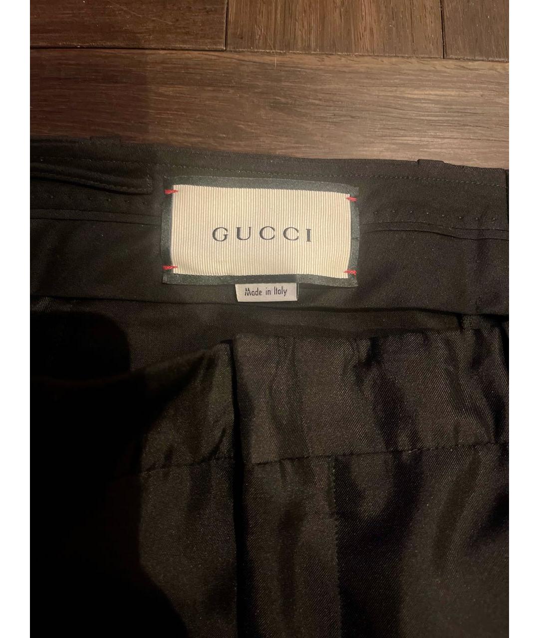 GUCCI Черные шелковые брюки широкие, фото 3