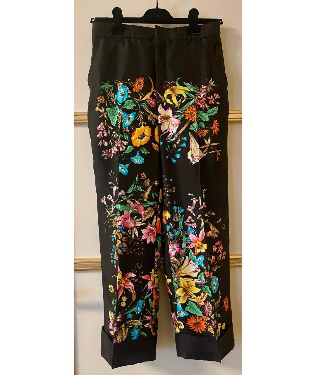 GUCCI Черные шелковые брюки широкие, фото 6