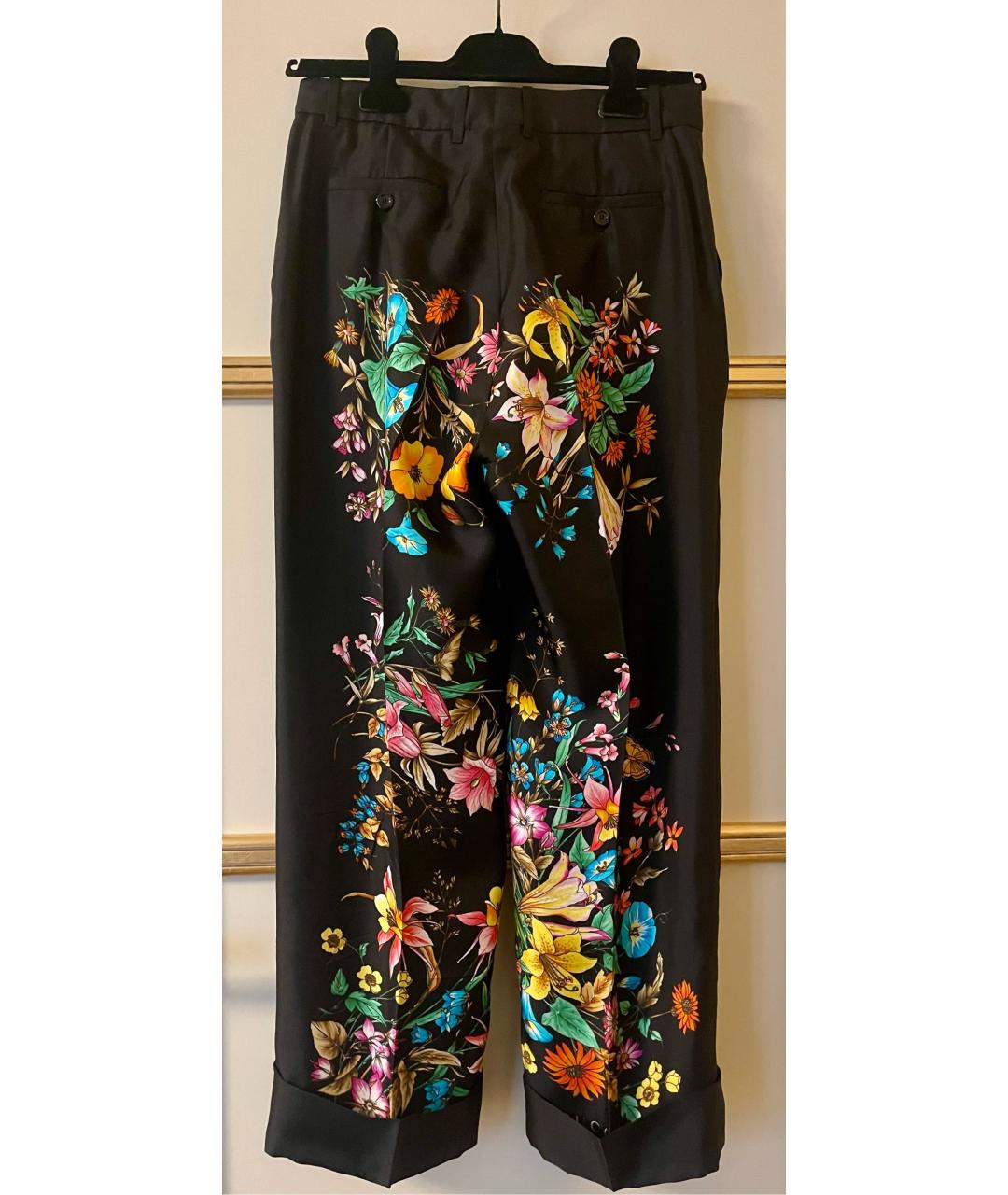 GUCCI Черные шелковые брюки широкие, фото 2