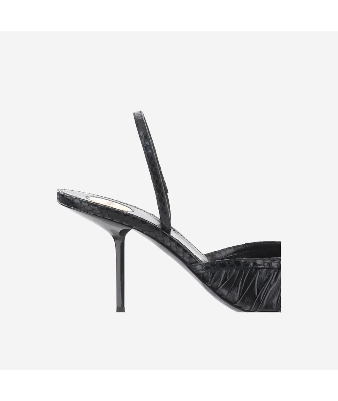 SAINT LAURENT Черные кожаные туфли, фото 4
