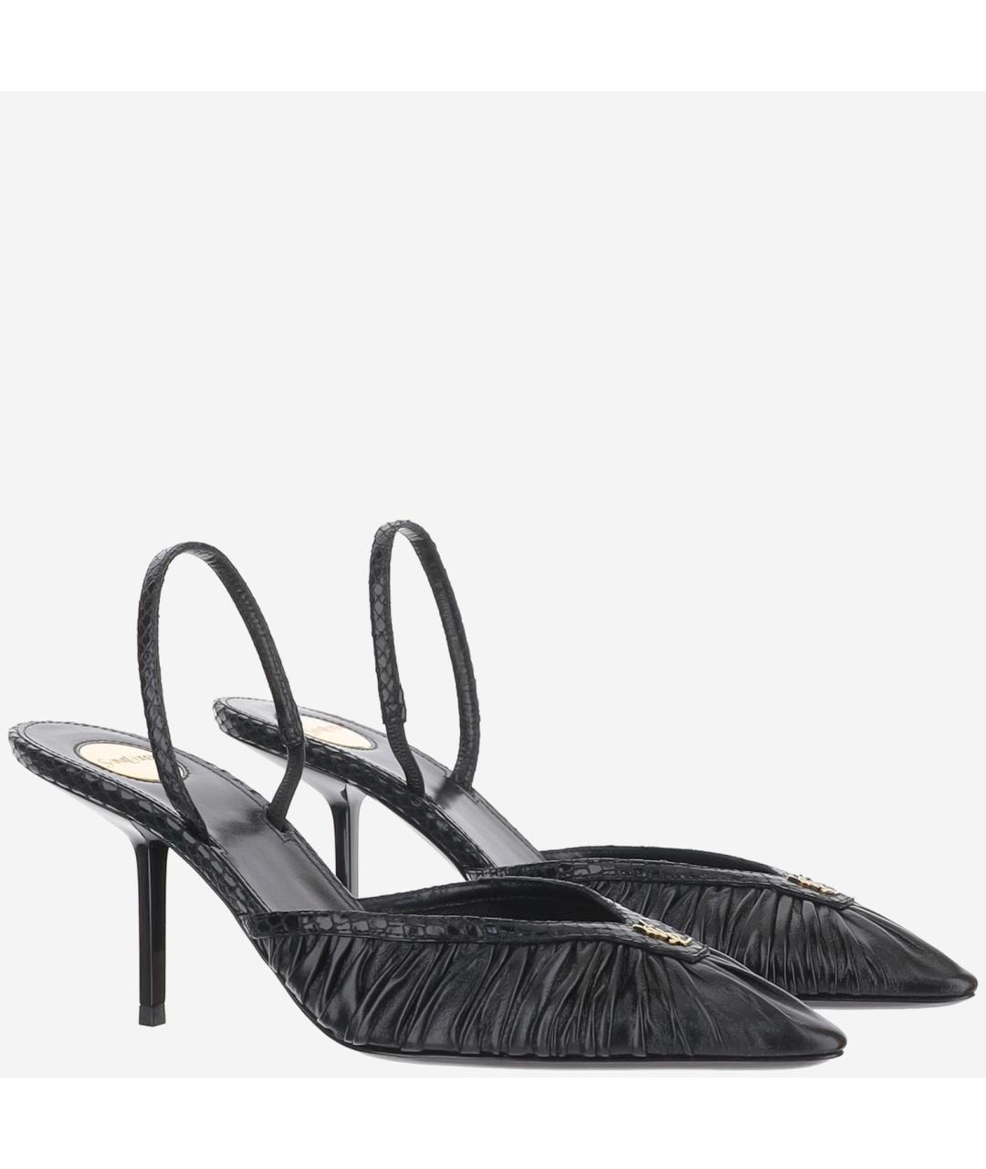 SAINT LAURENT Черные кожаные туфли, фото 2