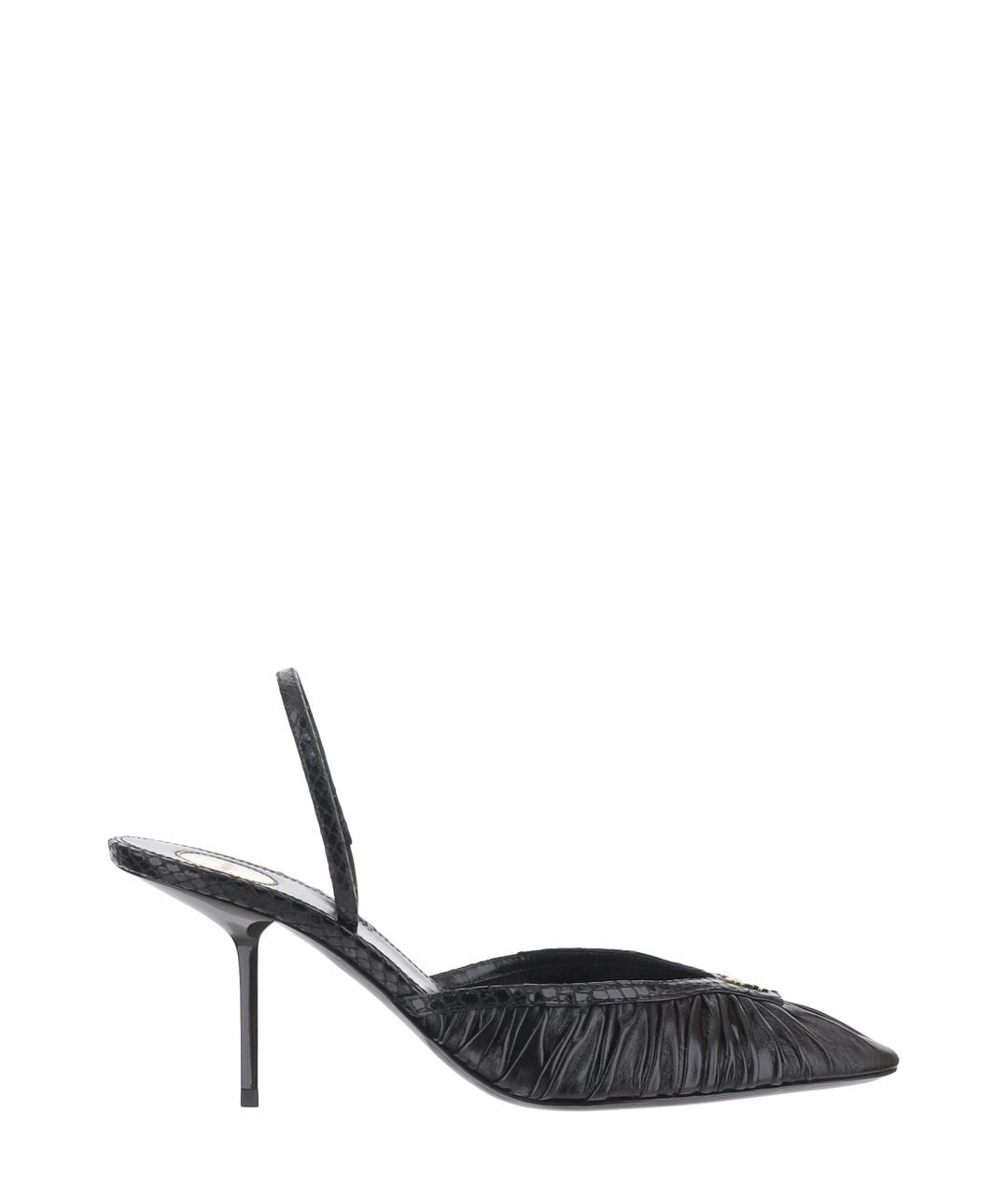 SAINT LAURENT Черные кожаные туфли, фото 1