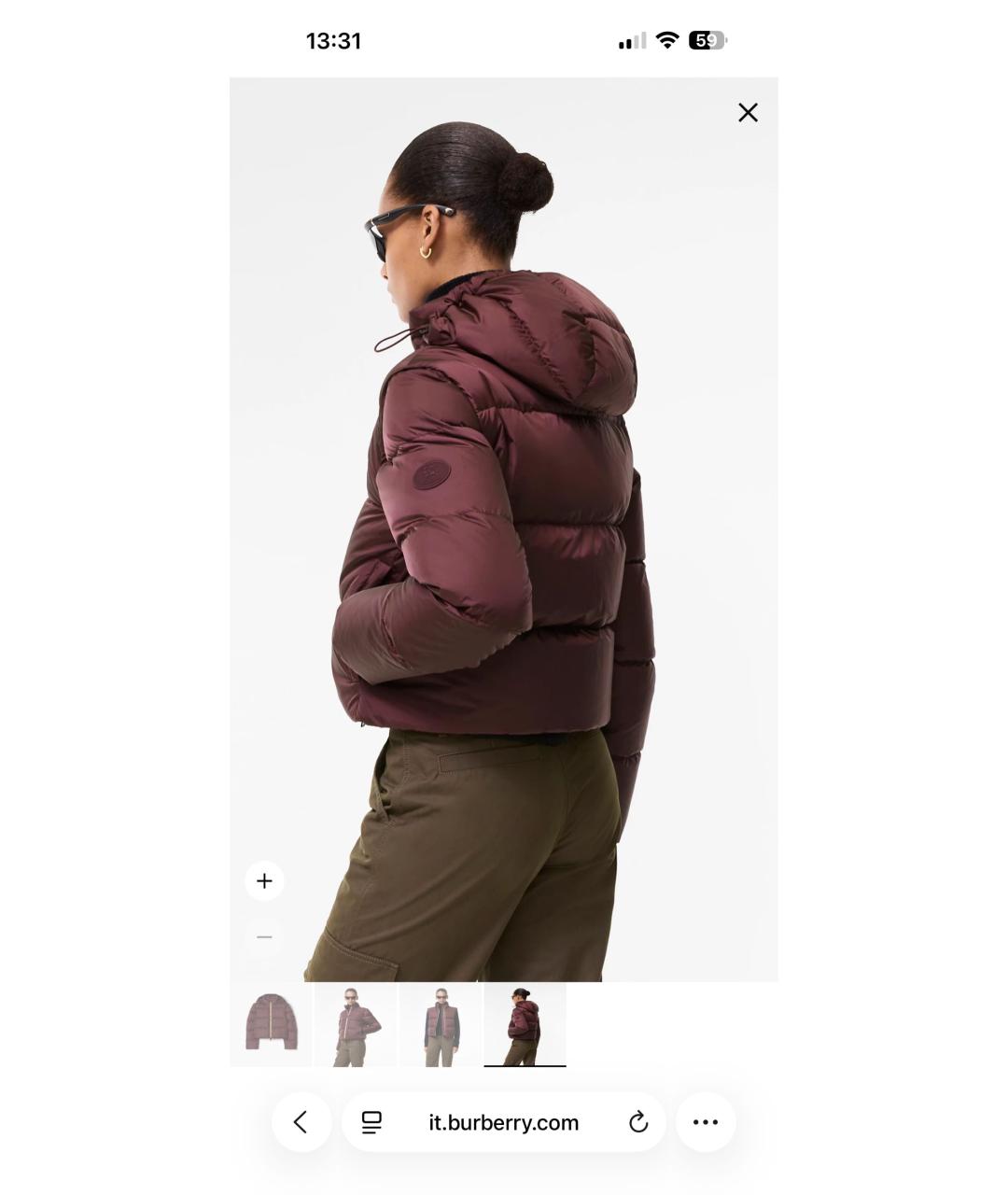 BURBERRY Бордовый пуховик, фото 7