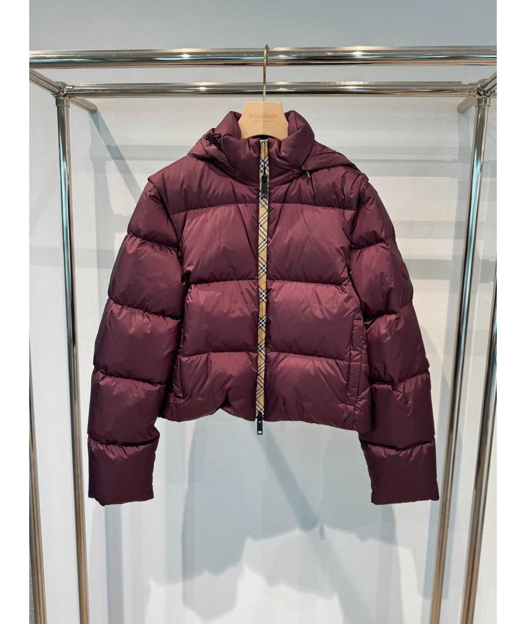BURBERRY Бордовый пуховик, фото 2