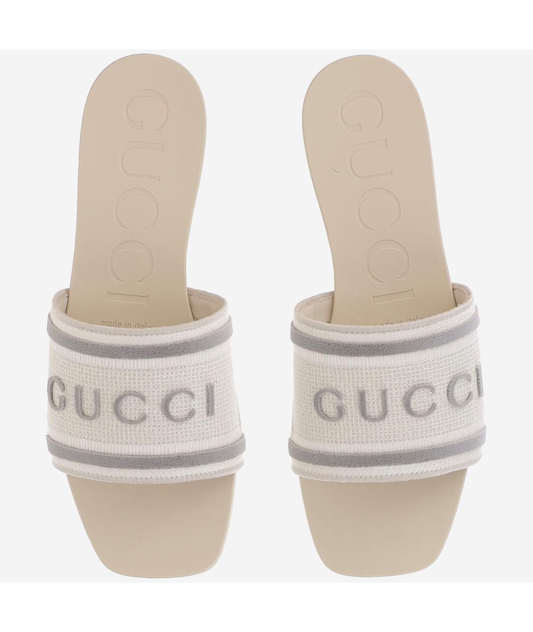 GUCCI Белые текстильные сандалии, фото 2