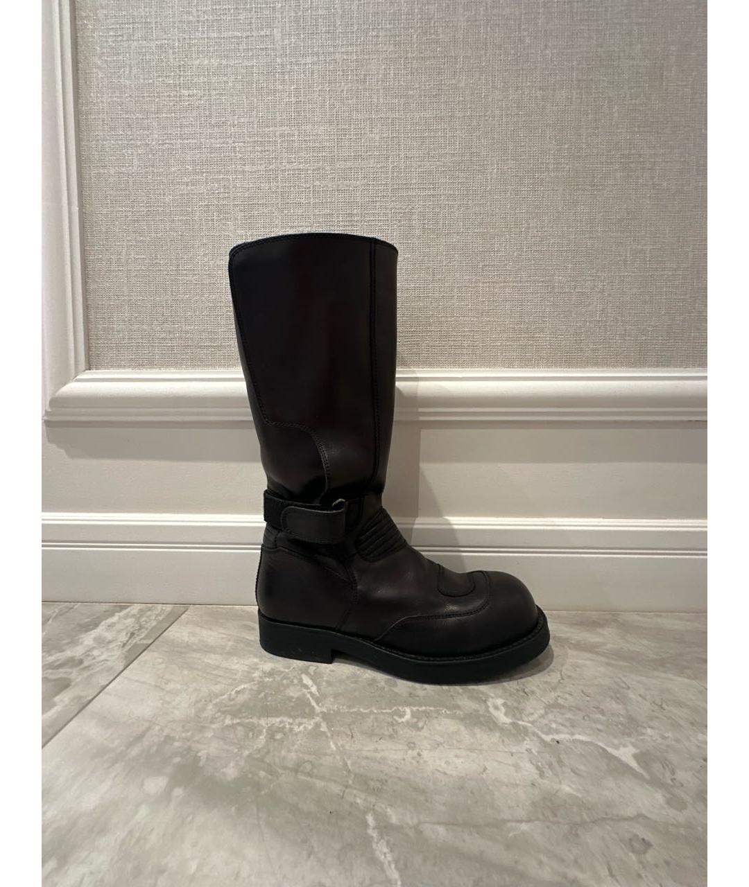 MAISON MARGIELA Черные кожаные сапоги, фото 9