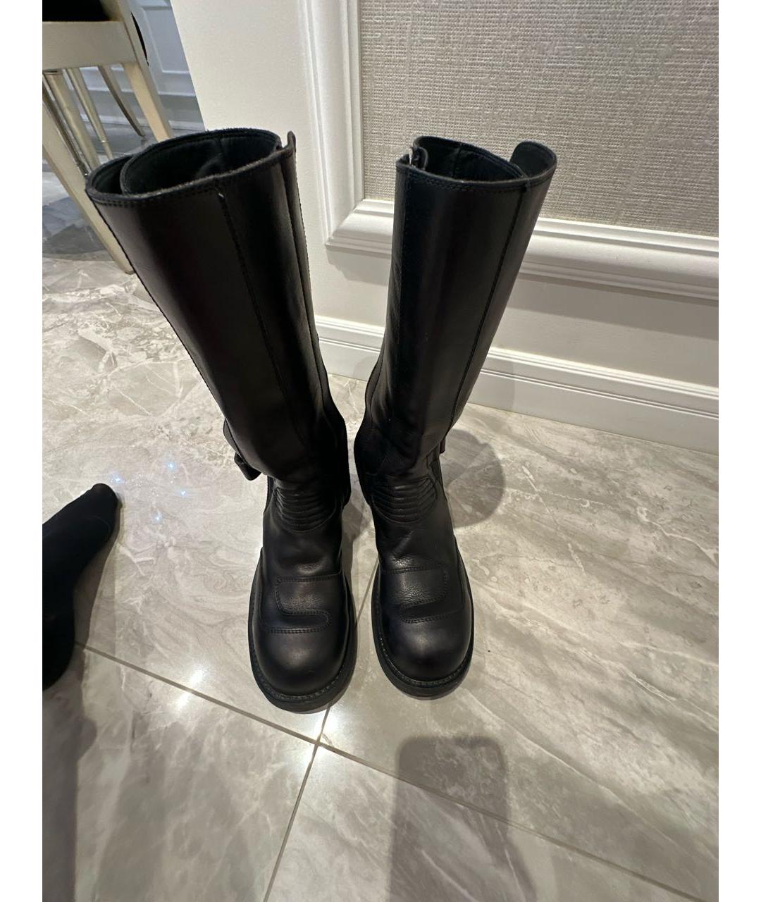 MAISON MARGIELA Черные кожаные сапоги, фото 7