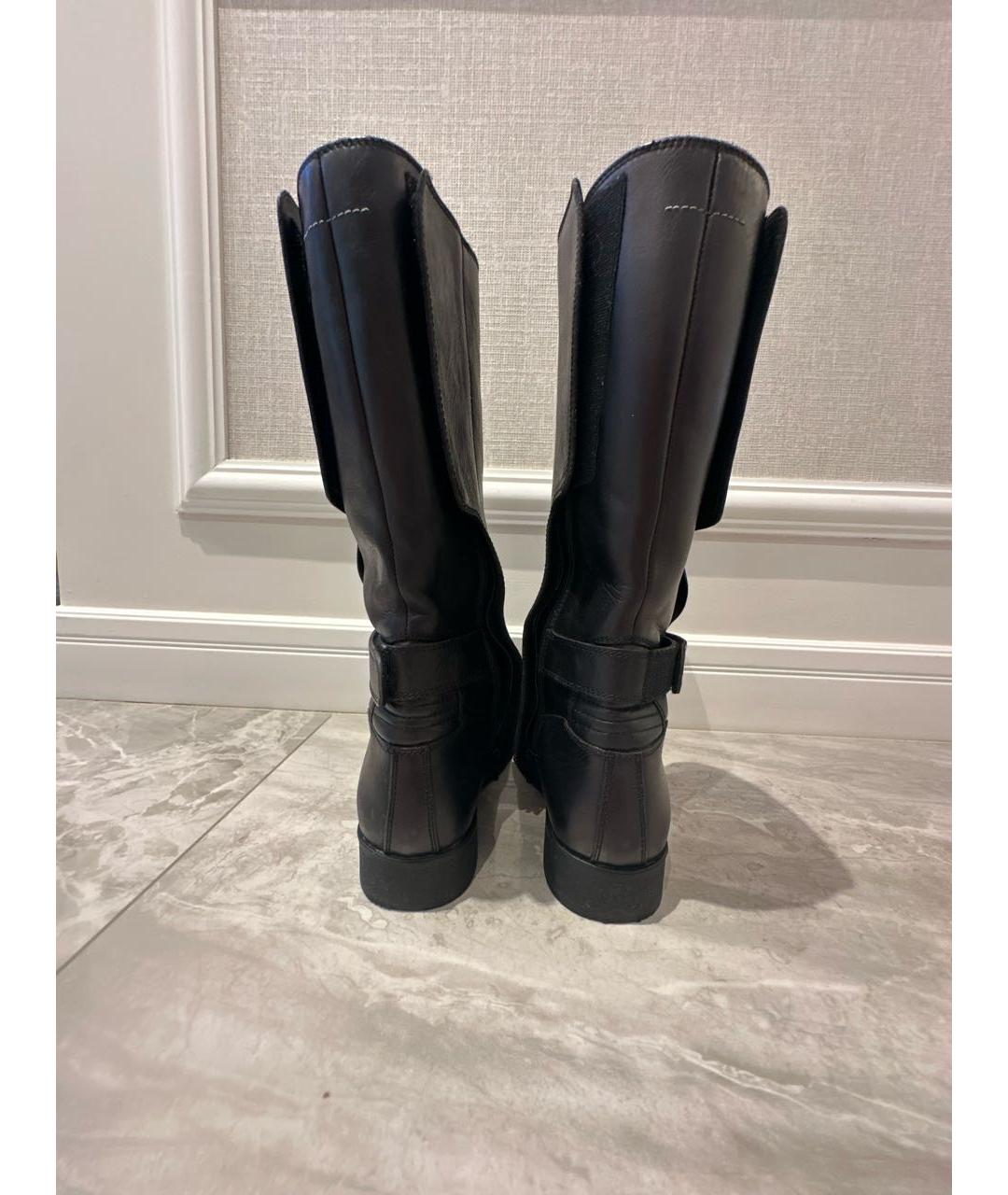 MAISON MARGIELA Черные кожаные сапоги, фото 4