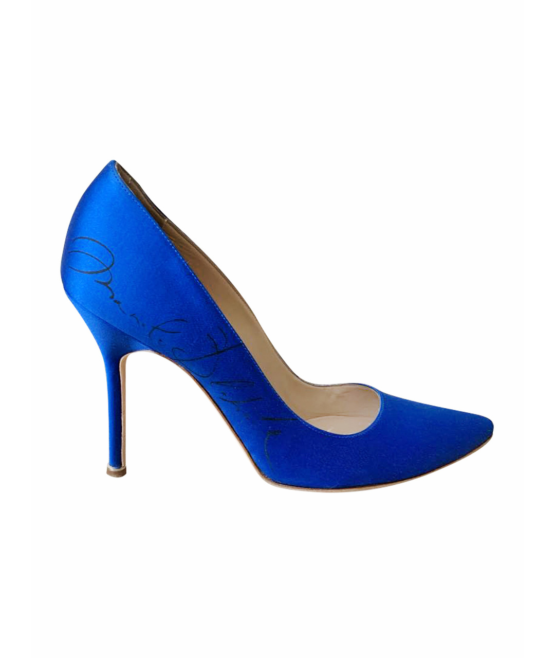 MANOLO BLAHNIK Голубые текстильные туфли, фото 1