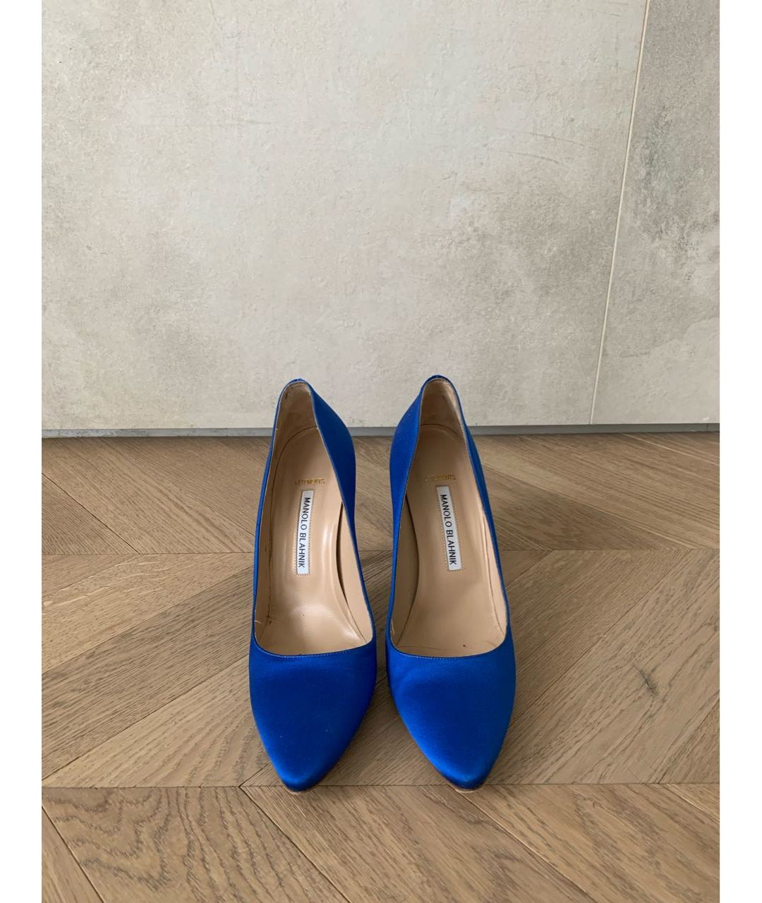 MANOLO BLAHNIK Голубые текстильные туфли, фото 2