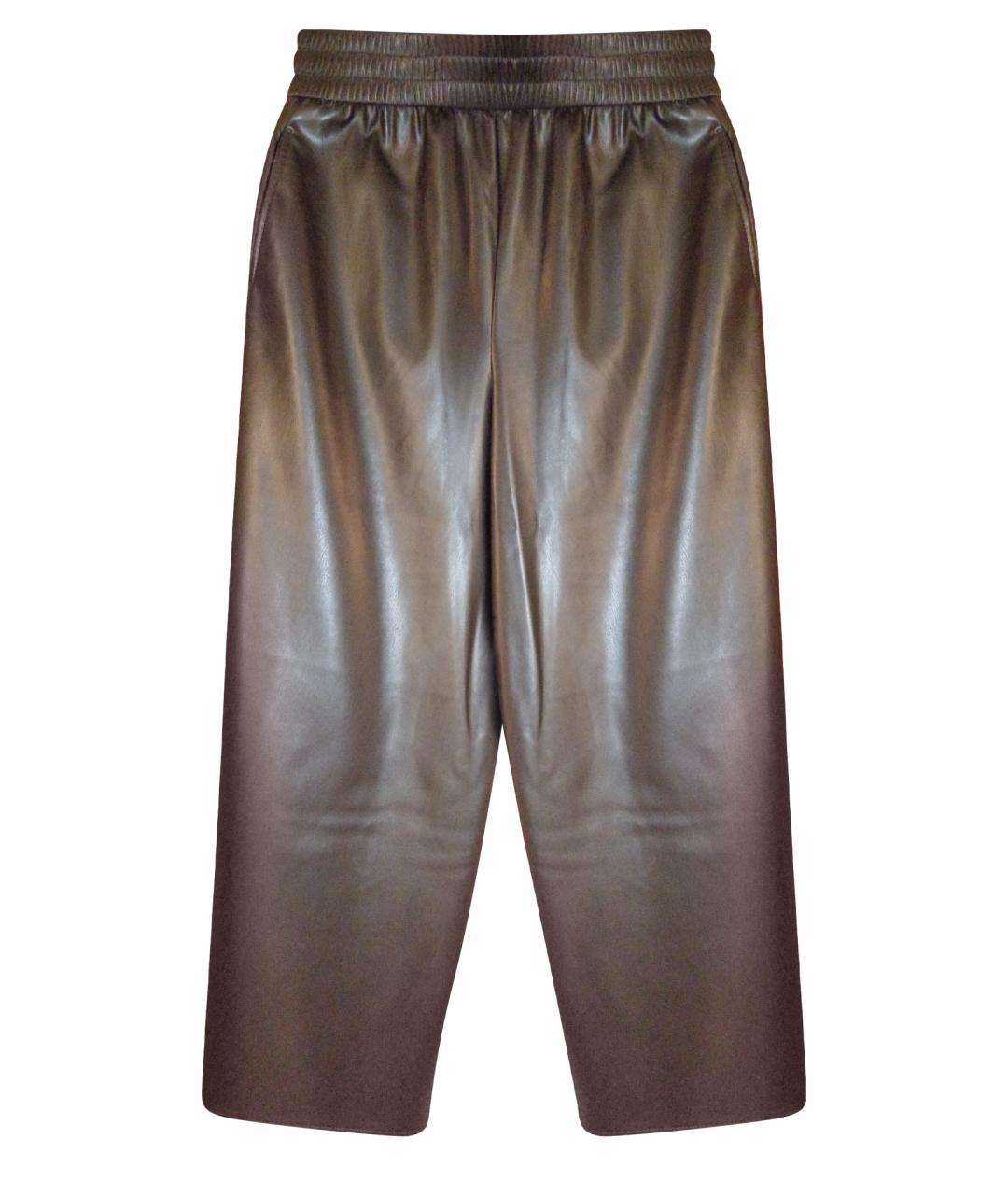 MAX MARA Черные полиуретановые брюки широкие, фото 1