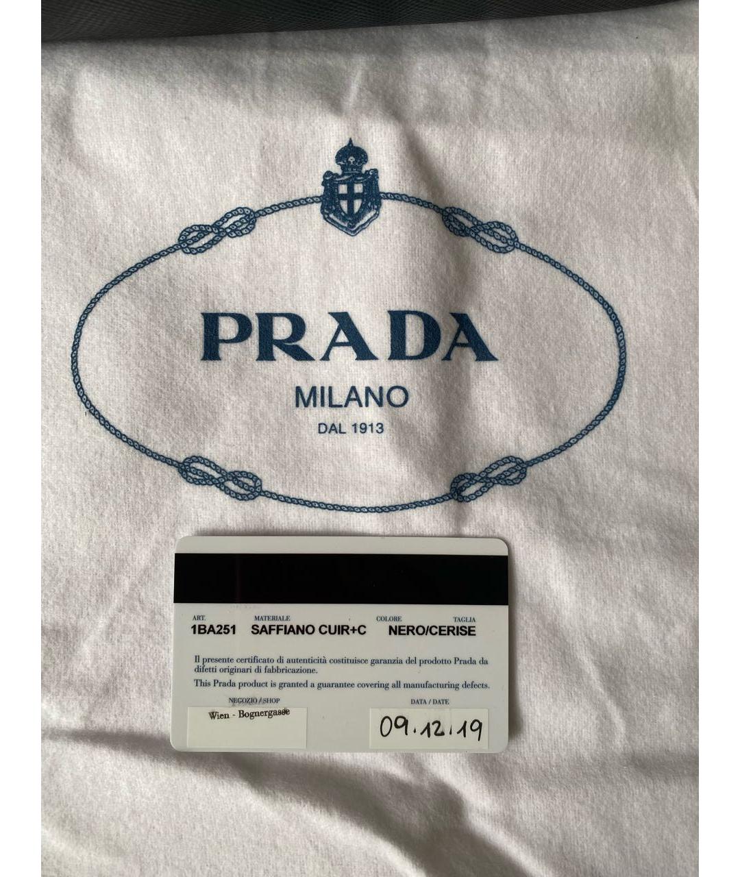 PRADA Черная кожаная сумка с короткими ручками, фото 8