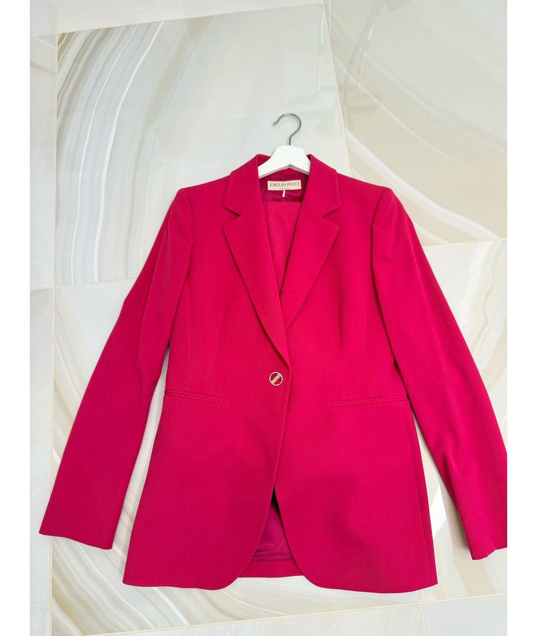 EMILIO PUCCI Фуксия шерстяной костюм с брюками, фото 8