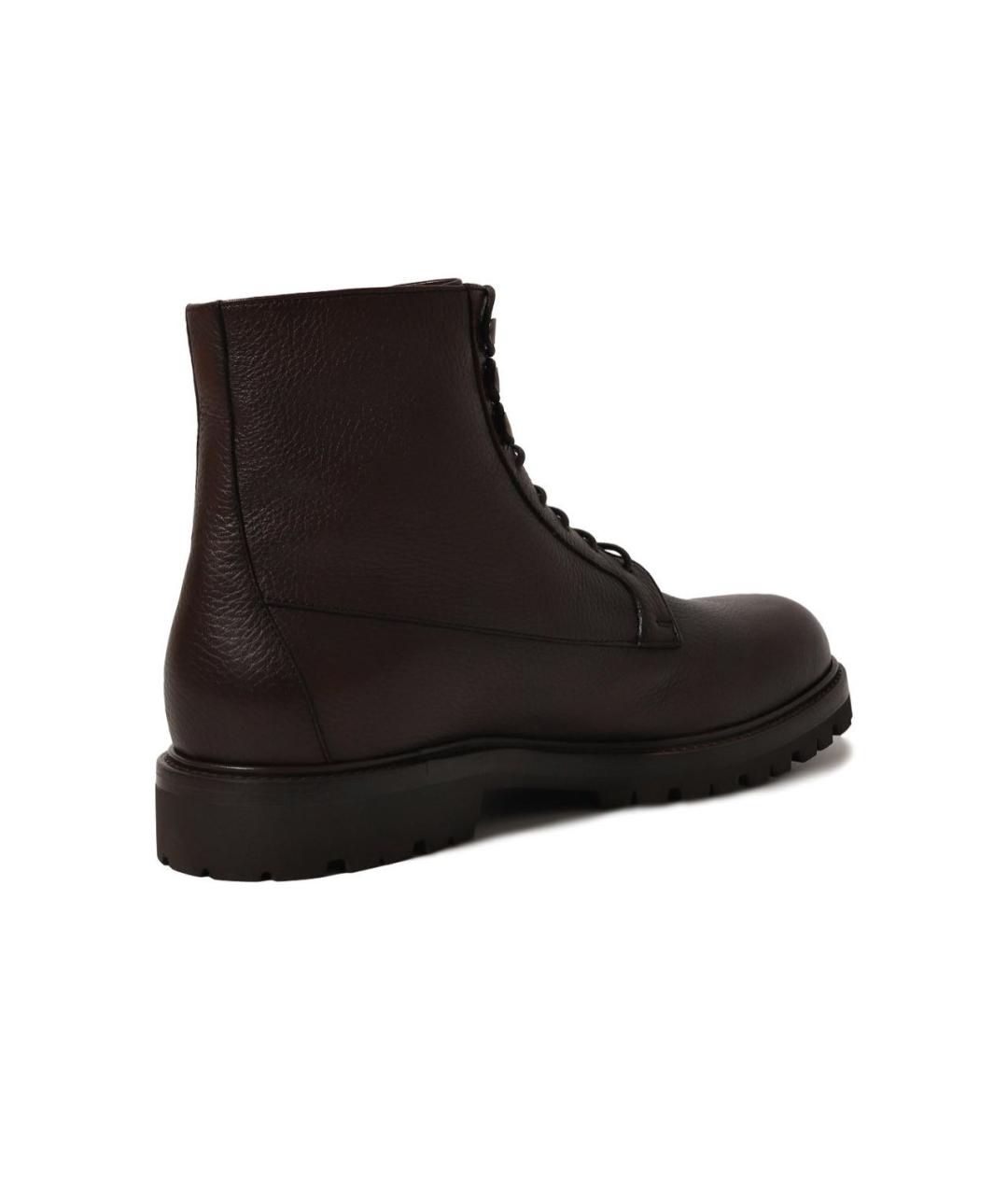 BRUNELLO CUCINELLI Коричневые кожаные высокие ботинки, фото 5