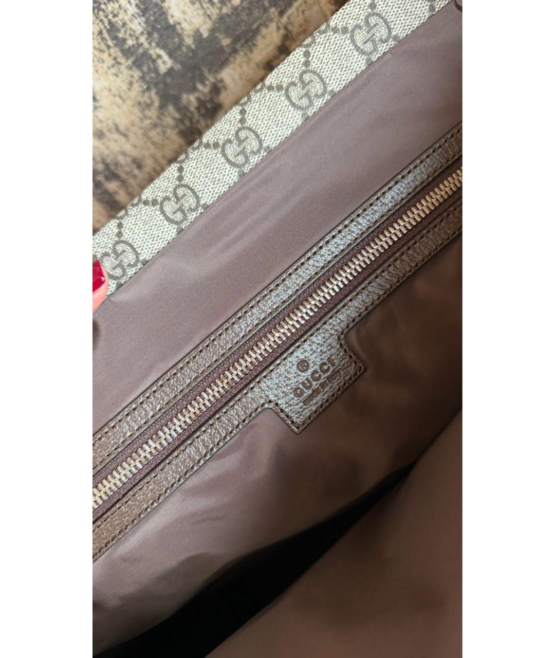 GUCCI Коричневая сумка тоут из канвы, фото 4