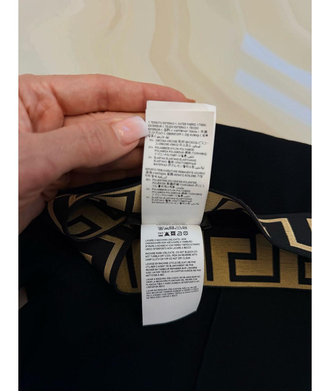 VERSACE Черные вискозные леггинсы и велосипедки, фото 4