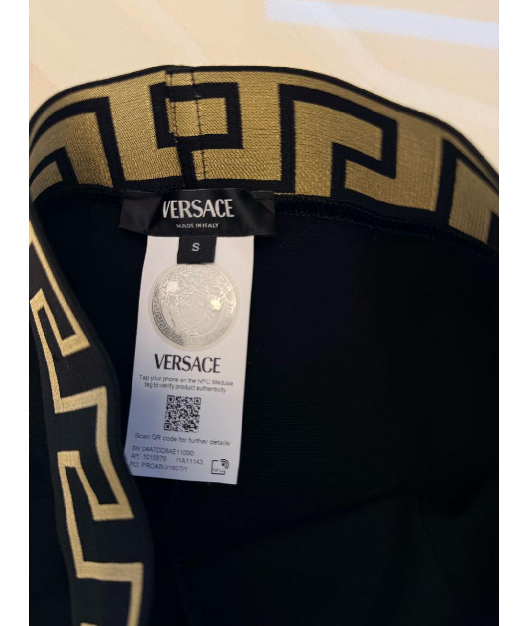 VERSACE Черные вискозные леггинсы и велосипедки, фото 3