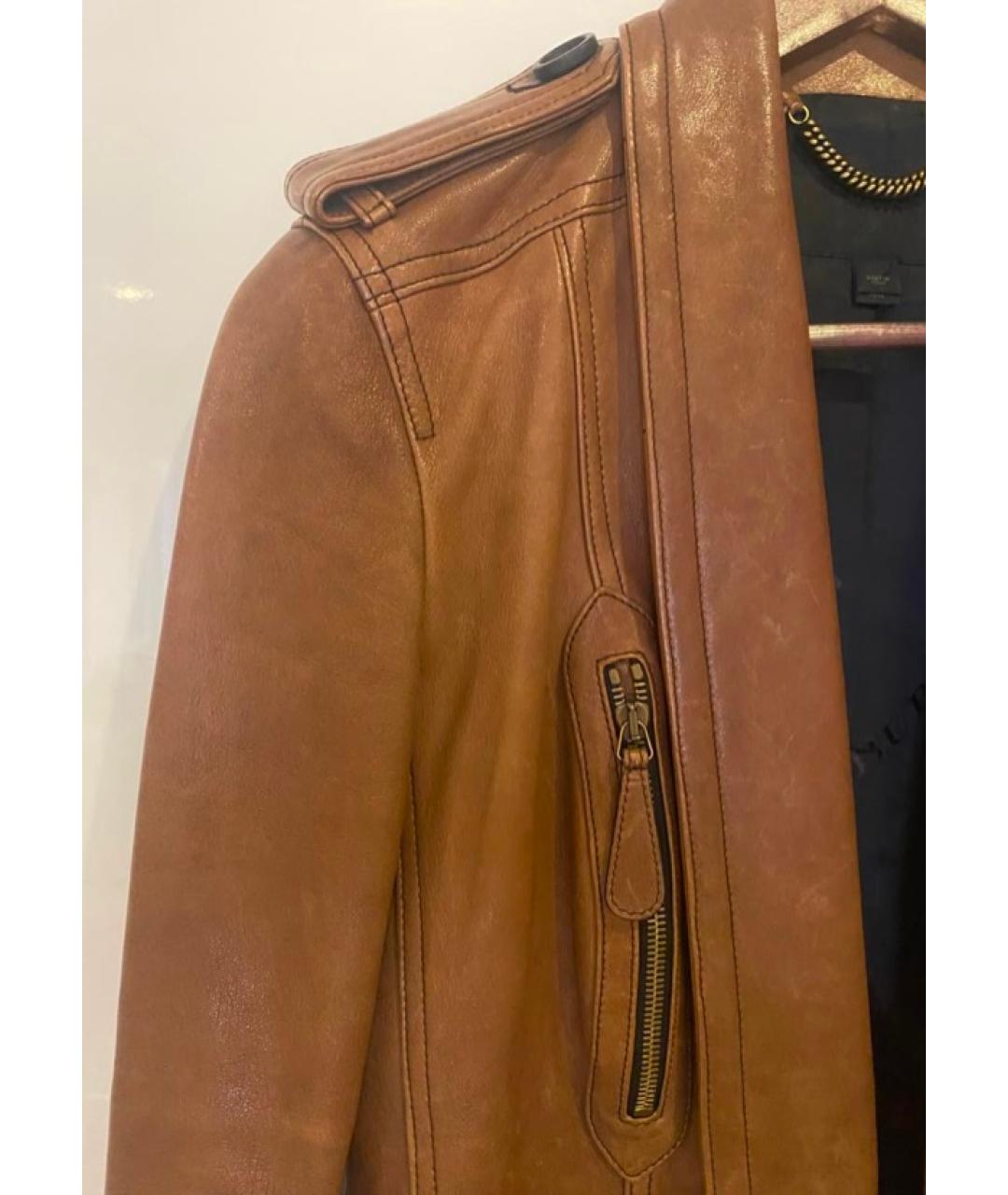 BURBERRY Коричневая кожаная куртка, фото 4