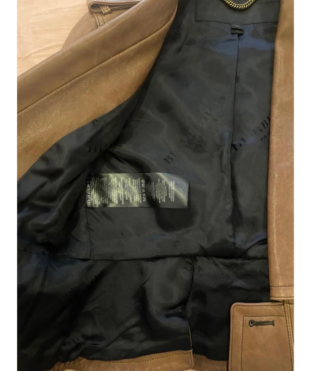 BURBERRY Коричневая кожаная куртка, фото 5
