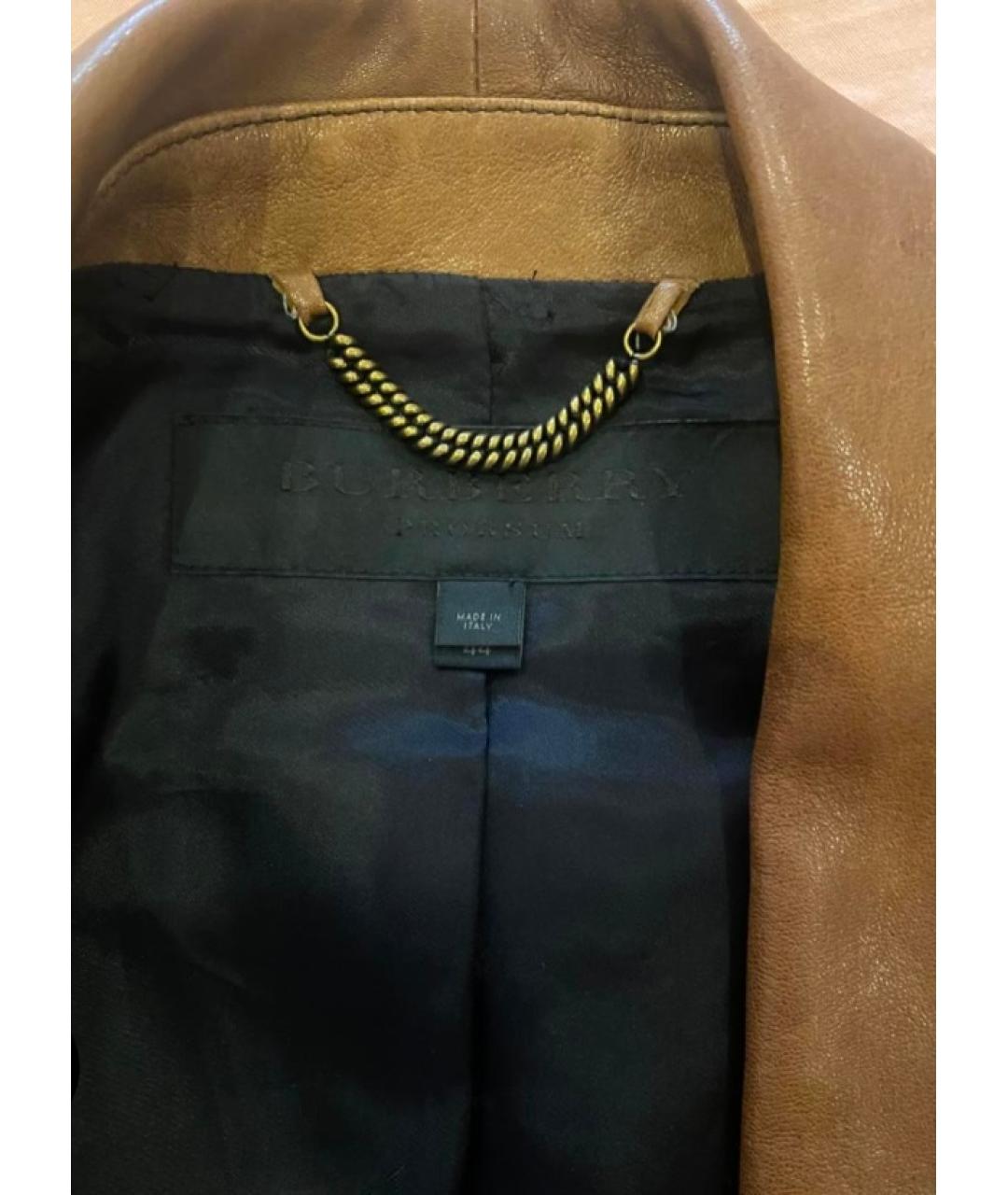BURBERRY Коричневая кожаная куртка, фото 3