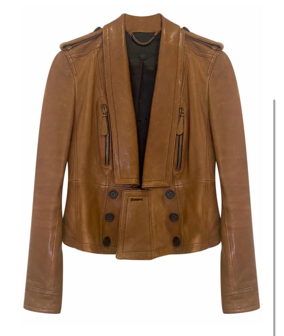 BURBERRY Коричневая кожаная куртка, фото 8